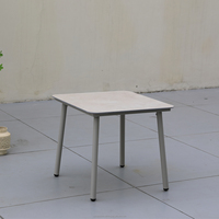 Table basse OSMEN VODDEN en tube d'aluminium carré, pour terrasse et jardin