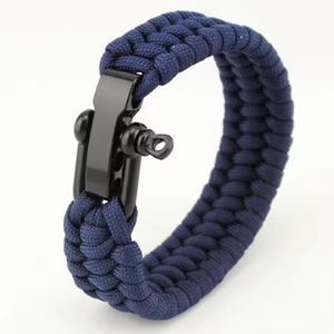 Pulsera de supervivencia de paracord con grillete de hebilla de acero inoxidable de metal ajustable 550 - Product Image 6