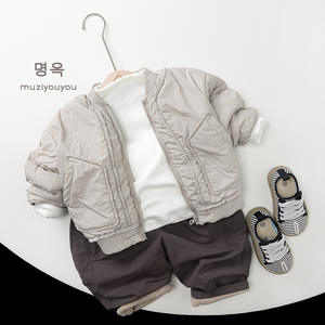 Pantalons pour bébé en coton pour enfants, doublés de polaire, pantalons épais, style coréen pour garçons, pantalons amples décontractés et chauds, pantalons larges pour bébé - Product Image 3