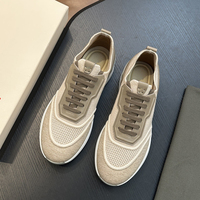 Baskets en daim patchwork de marque de créateur, empeigne mixte, à lacets, chaussures de sport décontractées, légères et épaisses, style italien, luxe original