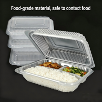 Boîte à lunch jetable HTT8 en PP, type clamshell, conteneur alimentaire à emporter monobloc, compatible micro-ondes, boîte de conservation alimentaire pour restaurant