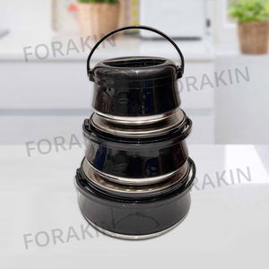 YJM959 대형 식품 워머 용량 2.5 + 4.5 + 6.5L 공장 핫 세일 스테인레스 스틸 대형 냄비 블랙 컬러 클래식 주방 냄비 - Product Image 4