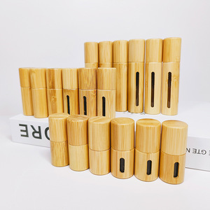 Stock al por mayor disponible en botellas roll-on de bambú de 3ml, 5ml y 10ml con ventanas y tapas de bambú para reenvasado de productos naturales. - Product Image 2