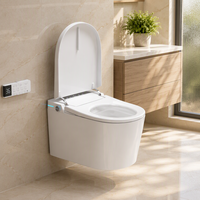 WC intelligent mural élégant et peu encombrant avec réservoir dissimulé, WC intelligent mural intelligent pour salle de bain