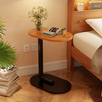 Mesa de Centro de Diseño Simple para Sala de Estar, Mesa de Centro de Madera con Estructura de Acero al Carbono