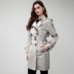 Véritable ODM/OEM Vente à chaud <span class=keywords><strong>Trench</strong></span> <span class=keywords><strong>beige</strong></span> personnalisé pour femmes Veste en cachemire pour filles Trenchs <span class=keywords><strong>mi</strong></span>-longs pour femmes - Product Image 1