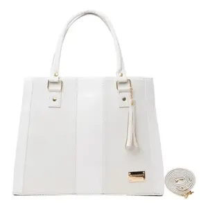 Sac à main pour femme Fana Aisha M3701 blanc 33 cm, design classique avec pompon, usage quotidien - Product Image 3