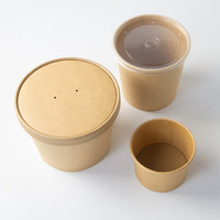 4oz 26oz Tasse à crème glacée personnalisée Boîte artisanale Bols à soupe en papier avec couvercles