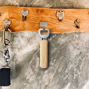 עץ כף יד כבד כבד נירוסטה הברמן נירוסטה פותחן בקבוק עץ ידית ידית בקבוק עבור בר מטבח ביתי או מסעדה - Product Image 5