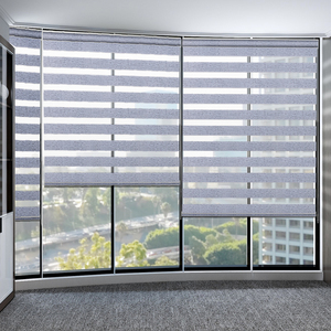 Tùy chỉnh chất lượng cà phê Xếp Li Kem chống nắng vải Hàn Quốc của nhãn hiệu và mùa xuân <span class=keywords><strong>Zebra</strong></span> rèm - Product Image 2