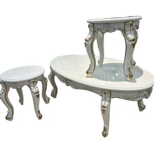 Juego de <span class=keywords><strong>Mesa</strong></span> de <span class=keywords><strong>Centro</strong></span> de Lujo Real, Contemporáneo, Ajustable en Altura, Dorado, Grande, de Madera, para Sala de Estar - Product Image 4