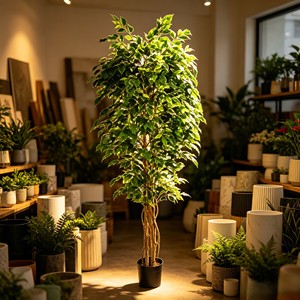 Lifelike <b>Mini</b> Banyan Artificial Plant – No Maintenance Evergreen Faux Bonsai for Home Office <b>Desk</b> Decor - Product Image 3