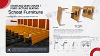 Siège pliant multifonctionnel avec tablette d'écriture et mécanisme de retour amorti, mobilier scolaire écologique pour salles de classe intelligentes