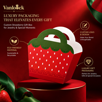 Boîte cadeau personnalisée en forme de fraise, boîte d'emballage en papier créative avec poignée, boîte à bonbons et biscuits mignonne pour les cadeaux de fête