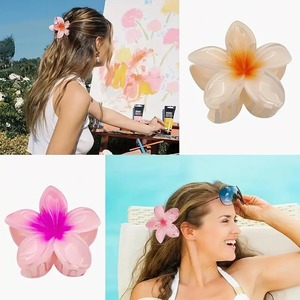 Dolce Plumeria fiore fermacapelli Set elegante Versatile per feste in spiaggia all'aperto grandi mollette per tutti i tipi di capelli - Product Image 3