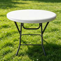 Table de repas pliable d'extérieur, structure métallique, table portable en plastique pour la maison, l'hôtel, le restaurant