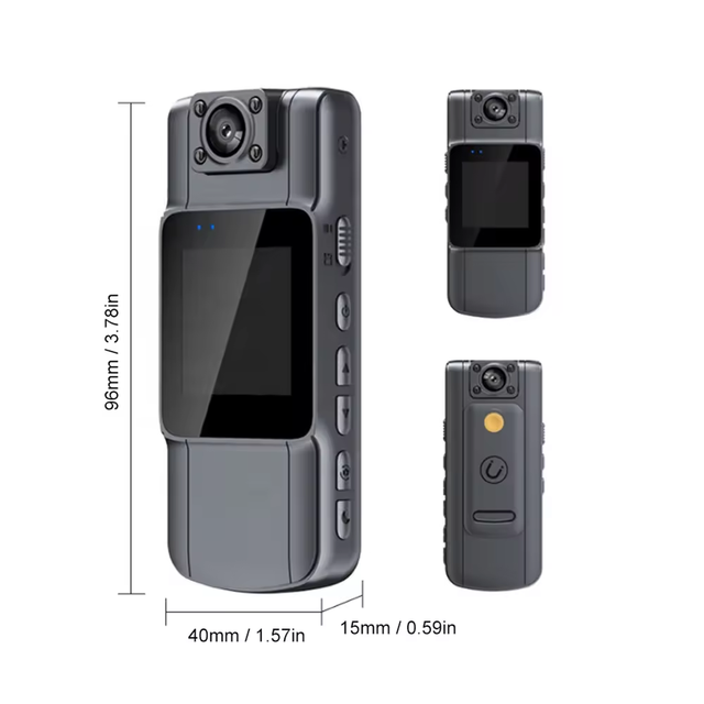 New Design WiFi LMK Action 180 Rotating Lens Boby Camera 2K 1000mAh Battery Waterproof Black Hide Mini Cam With Video Playback