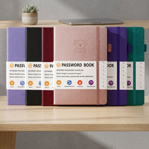 A5 Case Bound Luxury Alphabetical Tabs Eco Friendly Paper Automotive Password <b>Diary</b> Management Organizer Custom Pu Leather - Product Image 1