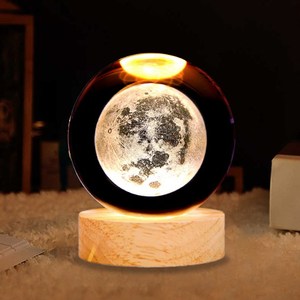 Đèn ngủ bán buôn 3D trang trí nội thất, quả cầu pha lê nhỏ, đèn ngủ phát sáng hình cầu với cổng <span class=keywords><strong>USB</strong></span> - Product Image 6