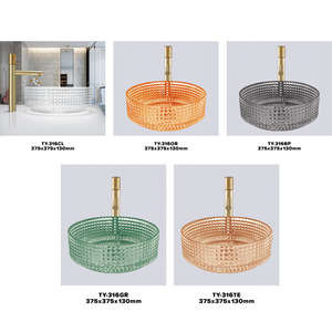 Wastafel lửa Tăng Vòng Tempered Kính rửa lưu vực trên nhỏ pha lê bồn rửa - Product Image 5