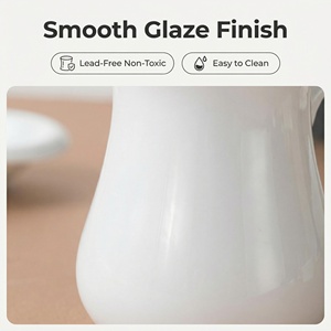 Gelas Susu Porselen Putih 4,5 Inci dengan Gagang Tahan Panas untuk Kopi Teh Restoran Rumah Dapur - Product Image 2