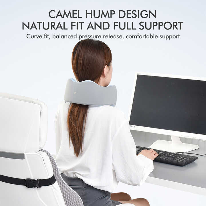 Foldable Neck Pillow Adjustable Lightweight Travel Pillow Slow Rebound Memory Foam Travel Pillow With Storage Box