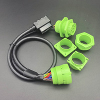 Universal verde 9 pines J1939 a OBD2 Y Splitter Deutsch 9 pines J1939 conector T arnés Kit camión ELD Cable con 4 soporte de montaje