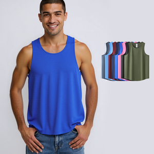 Men's Summer Sporty Gym Tank Top Quick Dry Elastic Fitness Sleeveless <b>Run</b> <b>Singlet</b> Compression Shirt with Breathable Feature - Product Image 1