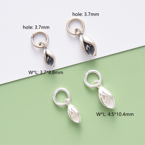 Breloque Fleur de Magnolia en Argent Sterling S925 <span class=keywords><strong>E296</strong></span>, Breloques Fleur en Argent Thaïlandais, Accessoires de Bijoux pour la Création Personnalisée - Product Image 4