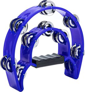 Tambourin de <span class=keywords><strong>Percussion</strong></span> à Main avec Double Rangée de Cymbalettes Métalliques 8 Pouces (20 CM) – Instrument de Musique – Meilleur Prix de Gros - Product Image 3