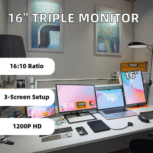 Nuevo Monitor Portátil Triple de 16 Pulgadas 2026, Extensor de Pantalla Desmontable para Laptop, Panel IPS 1200P LCD, Monitor Triple para Laptops - Product Image 2