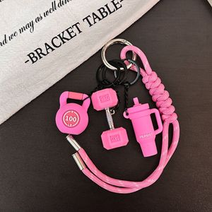 3D Fitness Equipment Keychain Mini <b>Dumbbell</b> Kettlebell Shaker Bottle Bag Charm Gym Sports Soft PVC Key Pendant Promotional Gift - Product Image 2