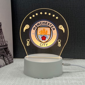 โคมไฟตั้งโต๊ะข้างเตียงแบบสัมผัสควบคุมด้วยระบบ USB ทำจากอะคริลิก พิมพ์ลาย 3 มิติ รูปตราสโมสรฟุตบอลแชมเปียนส์ลีก สำหรับเป็นของที่ระลึก - Product Image 4