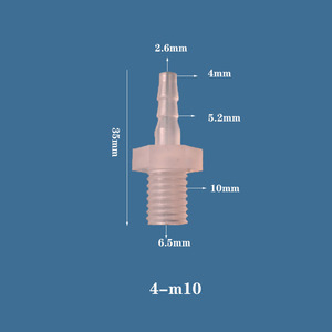 Conector de tubo de plástico roscado macho y hembra métrico M8, accesorio de lengüeta para manguera de 13/32 \ "<span class=keywords><strong>con</strong></span> <span class=keywords><strong>codo</strong></span> recto para accesorios de tubería - Product Image 5
