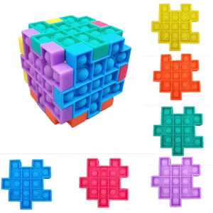 G32 Kinderen Educatief Speelgoed Depressie Fidget Puzzel Kubus 3d Sensorische Fidget Kubus Autisme Siliconen Push Puzzel Sensorische Fidget Speelgoed