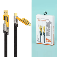 Câble USB Multifonctionnel 4-en-1 à Charge Rapide en Gros – Câble de Données pour Montre, Téléphone avec Gaine en Nylon et Chargeur en Alliage de Zinc