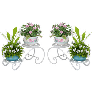 Wrought Iron Plant Stand Freestanding Irregular Shape Indoor Outdoor Flower Pot Display Rack Living Room Balcony Decor - Product Image 4