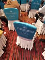 Support Samples CUSTOM LOGO Party Stretch Fabric Dining Banquet Seat Chair Back Cover Wedding Spandex Chair Cover