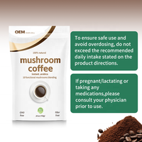 Café instantané aux micro-champignons 100 % naturel, sans sucre, mélange de champignons et de Reishi, détoxifiant, marque privée OEM, vente chaude