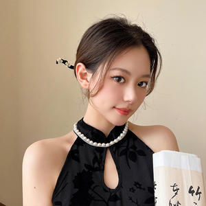 Barrette à cheveux en <span class=keywords><strong>bois</strong></span> de style chinois, faite à la main, avec perles de fleurs, <span class=keywords><strong>pour</strong></span> femmes - Product Image 5