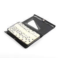 Boîte de domino en PVC personnalisée Offre Spéciale avec design à pois ivoire/blanc et noir/blanc ensemble de haute qualité taille 49x24x7.5mm
