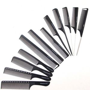 หวีตัดผมคาร์บอนแข็งขนาดใหญ่ 12 แบบ สำหรับมืออาชีพ ทนความร้อน สีดำ ป้องกันไฟฟ้าสถิตย์ ใช้งานสบาย - Product Image 1