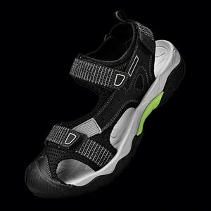 Sandales de randonnée de haute qualité à lacets en cuir et en mesh, chaussures décontractées à pieds nus pour hommes - Product Image 2