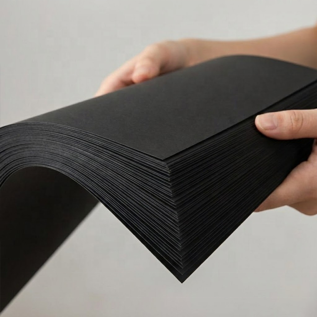 Eco-friendly Black Cardboard Black Paper 80gsm 120gsm 160gsm Use for Folder Writing Pad Hanging Card Various Arts Packaging