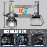 Phare LED de voiture 200W 40000LM avec télécommande, température de couleur tricolore, H11 9005 9006 H7 H4 LED