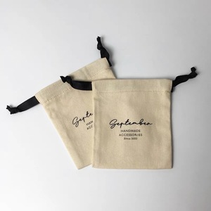 High Quality Soft Cotton Linen Drawstring Pouch <b>Mini</b> Cotton Linen Jewelry Drawstring Gift Bag With Custom logo - Product Image 6