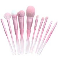 10-teiliges Kosmetik-Pinsel-Set für Foundation, Lidschatten und Make-up, Rosa Puder-Gradient Make-up Pinsel Set