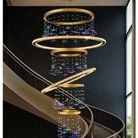 Lustre en cristal personnalisé, élégant et moderne, en forme de papillon, pour hall d'hôtel, escalier, éclairage décoratif LED