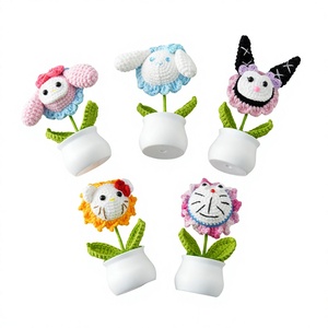 Serie de Mini Muñecas de Dibujos Animados Personalizables, Hechas a Mano con Hilo de Lana, Planta Suculenta Realista en Maceta, Adorno de Escritorio de 14 cm, Terminado - Product Image 1