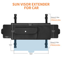 Pare-soleil de voiture de luxe télescopique avec lentille anti-éblouissement, protection UV, porte-cartes et panneau d'ombrage réglable en matériau Cortex